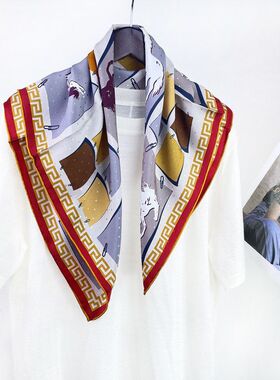 欧美风桑蚕丝气质时尚丝巾真丝方巾70cm百搭潮流领巾杭州丝绸丝巾