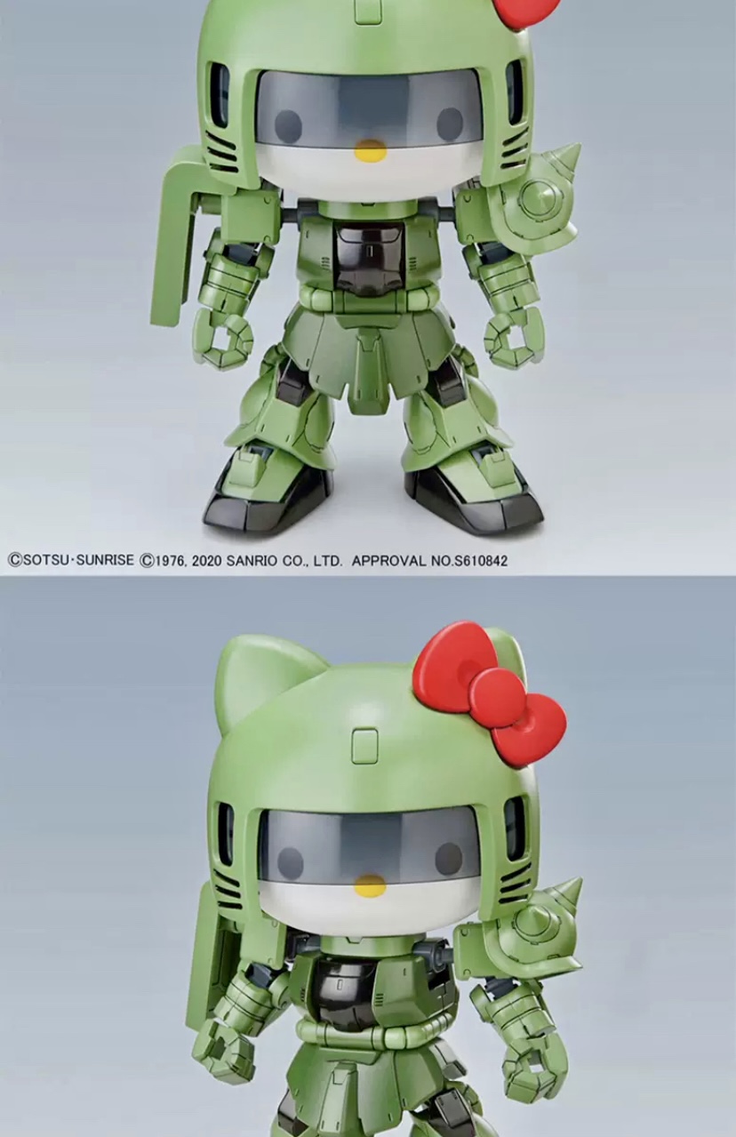 万代模型可动 SDCS Hello Kitty ZAKU II高达哈啰凯蒂联名款-图2