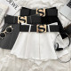 Letter belt high waist slim skirt