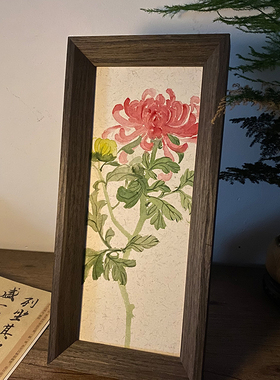 手绘国画中国风菊花中式摆件