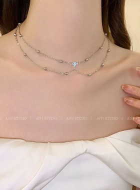 合金项链纯欲风~胸链胸口镂空项