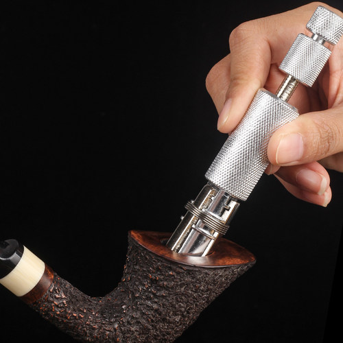 烟斗修碳刀修碳器 6刀刃烟斗配件清洁工具 可调节式带钻头式通针 - 图0