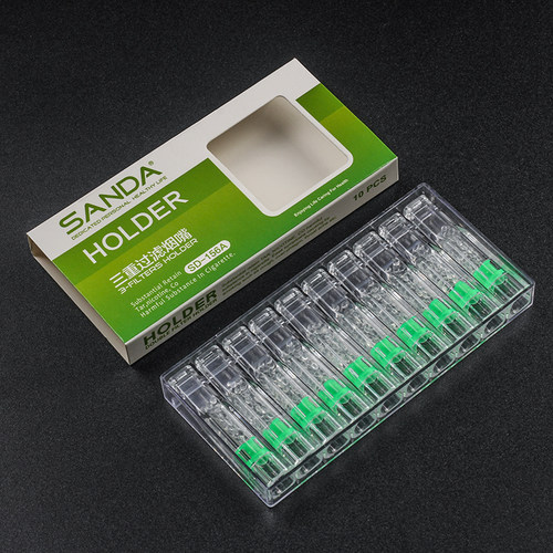 SANDA三达粗烟专用烟嘴120支装三重过滤嘴一次性抛弃过滤器烟具 - 图1