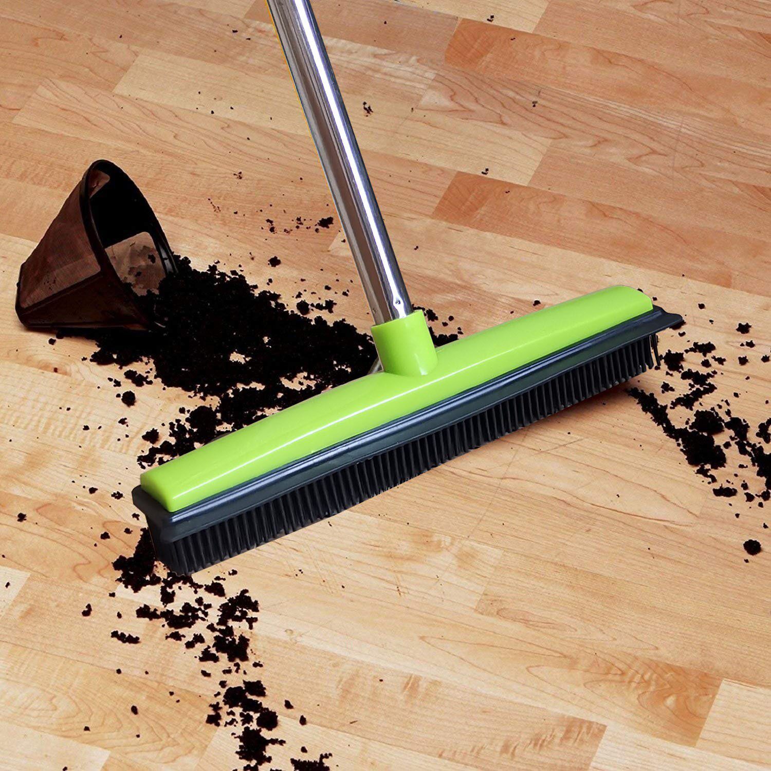 Three-section pole carpet hair removal broom to scrape dust, hand-washable rubber floor brush to clean dog hair, wipe window to remove floating hair