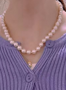 Rusizi珍珠项链饰品女级感精致毛衣链复古气质百搭小众倪妮同款