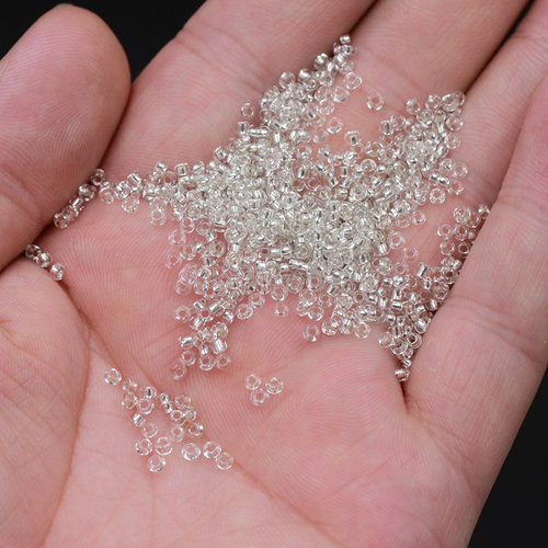金银色灌银玻璃米珠2/3/4mm隔珠珠子diy串珠材料散珠手链饰品配件 - 图2