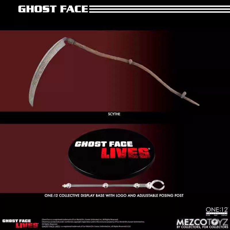 【预售】Mezco 蚂蚁 惊声尖叫 Ghost Face 鬼脸 1/12可动人偶6183 - 图2