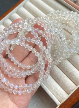 亏本捡漏天然蓝月光手链蓝光水晶手串蓝光月光女款一物一图小颗粒