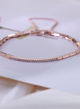 闪耀星辰玫瑰金水钻女款手链