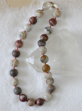 朗睦天然半宝石天然玛瑙限量项链