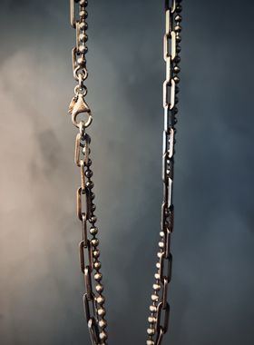莲说制物LOTUS STUDIO 双拼混搭叠戴短链锁骨链银链