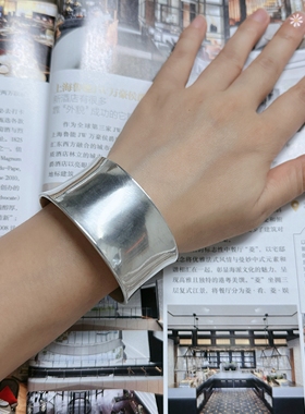 熙素ins小众设计999足银弧面手环