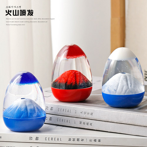 意大利维苏威火山悬浮油滴沙漏计时器创意水液体火山喷发观赏摆件 - 图1