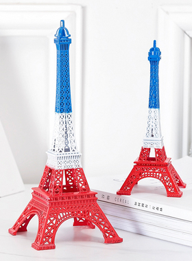 红白蓝埃菲尔巴黎铁塔装饰摆件