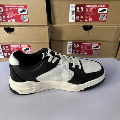 安踏正品春秋休闲学院青年小白鞋情侣男女透气运动板鞋122338010 - 图1