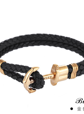 船锚手环钛钢海军风男士简约时尚