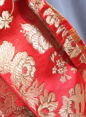 拜拜用的包进香手提贡品收纳袋子烧香拜佛系帆布单肩背包红色拉链