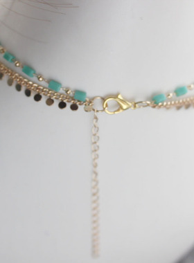 与碧苍凤王爷行同款项链手链赵丽颖沈蓝绿金色璃短款脖颈链锁骨链