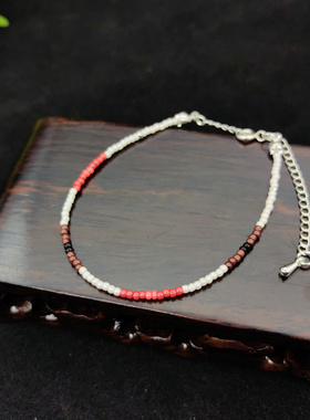 骄阳伴我简冰白百何同款彩色小米珠串珠手链手串