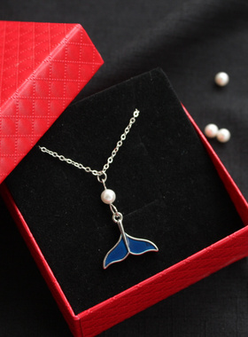 大尾巴鱼合金铜质链十字链鲛人泪珠鱼尾