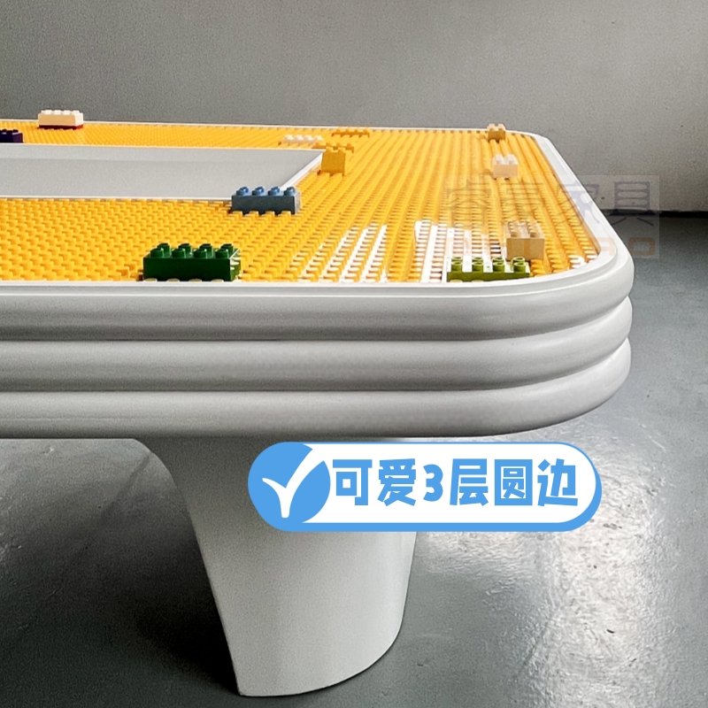 大颗粒积木桌儿童益智玩具多功能大尺寸拼装桌椅组合早教架空层 - 图0
