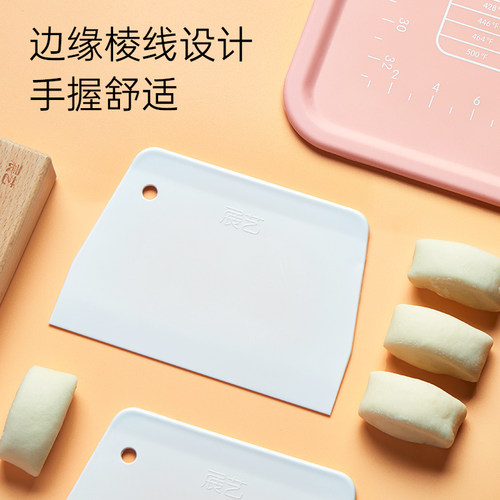 展艺塑料刮板肠粉蛋糕奶油刮刀月饼刮油板烘焙用面团切面刮片工具 - 图0