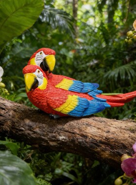 仿真小鸟鹦鹉户外花园装饰小区别墅庭院挂件园林雕塑树脂动物摆件