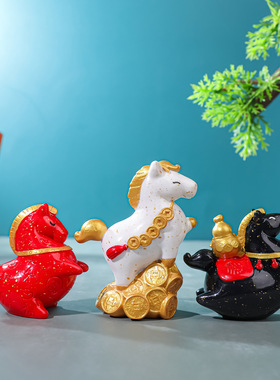 新年可爱国潮生肖马摆件