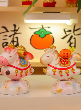 创意转转乐生肖马摆件