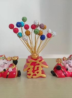 桌面可爱招财猫财神爷摆件