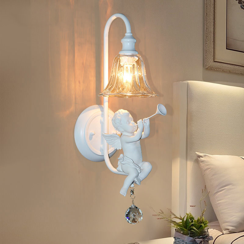 北欧简约灯具个性创意儿童小天使壁灯客厅卧室过道床头LED壁灯