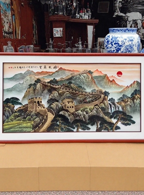 景德镇高档陶瓷手绘釉上彩山水瓷板陶瓷画客厅工艺品摆件壁画包邮