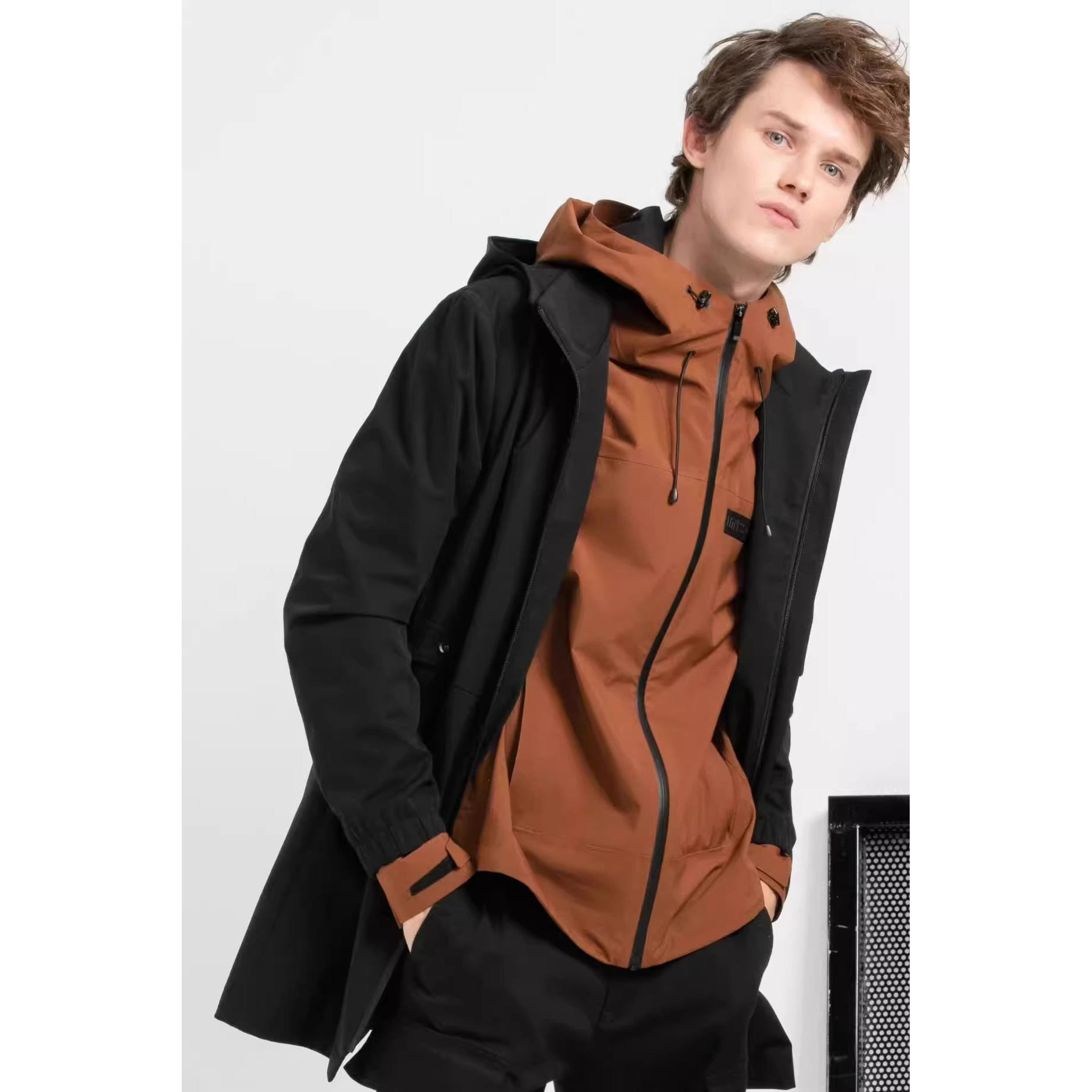 19QFY1061Y Men's Autumn Fashion Popular Comfortable Removable Hat Slim-Fit Zipper Versatile Windbreaker Jacket