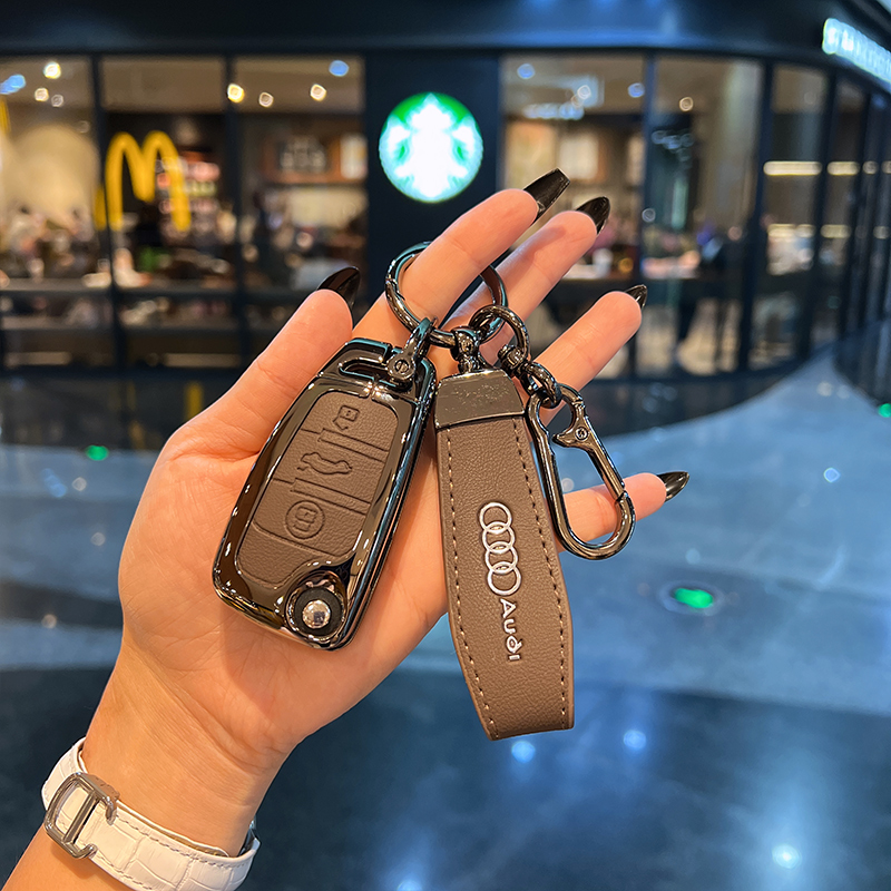 适用奥迪A3钥匙套Q2L/Q3/A1/S3/Q7/TT/A5/A7车钥匙高档金属保护壳 - 图1