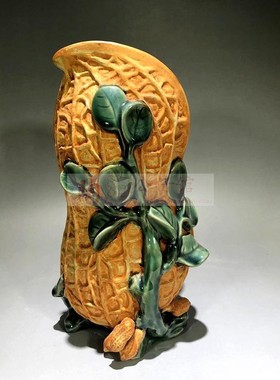 酒柜中式花瓶植物花生摆件