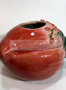 桌面办公室摆件大桃子花瓶