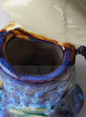 小摆件鸿运当头朱顶鹤笔筒花瓶