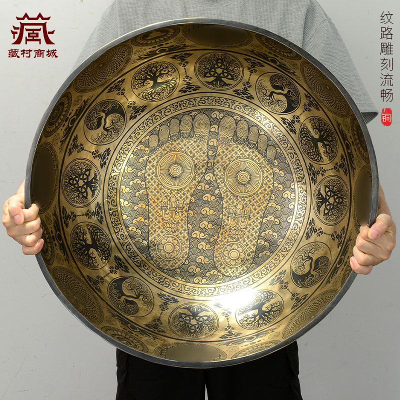 藏村尼泊尔手工大地颂钵大脚钵SPA理疗疗愈钵钵音碗颂钵铜磬,淘宝优惠券,粉丝福利购,淘宝优惠卷