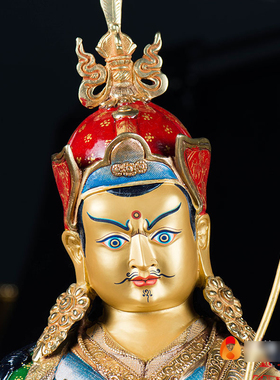 大师尼泊尔彩绘手工摆件铜像