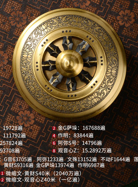 八吉祥雕花指捻转轮转筒摆件