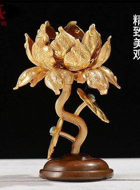 现代家用案前摆件铜立体雕刻朵玛