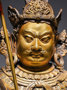 复刻尼泊尔工艺财宝天王铜像
