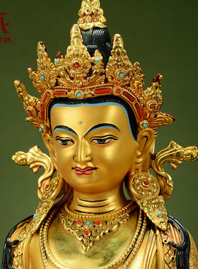 全鎏金常寿佛铜像摆件