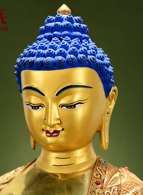 全鎏金不动佛家用铜像摆件