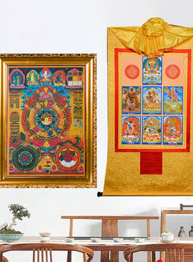 西藏烫金尼泊尔棉布盲盒装饰画