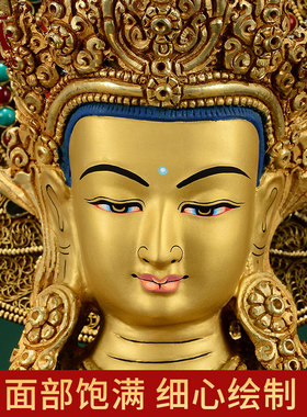 藏式摆件四臂观音铜像