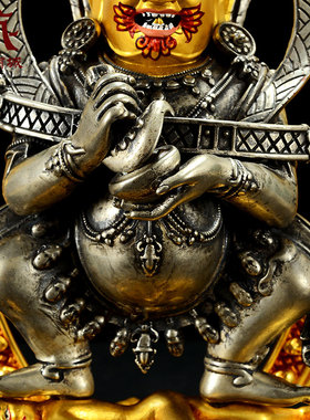 白铜鎏金红棒二臂玛哈嘎拉