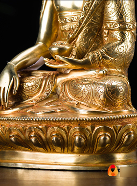 7寸铜尼泊尔鎏金居家摆件