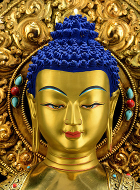 全鎏金药师佛铜像摆件