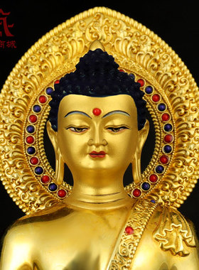 全鎏金阿弥陀佛铜像摆件